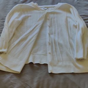 White Croft and Barrow size XL open weave cardigan